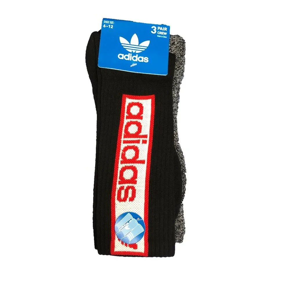 NEW - ADIDAS Originals Triple Branded Crew Socks 3Pk - Picture 1 of 3